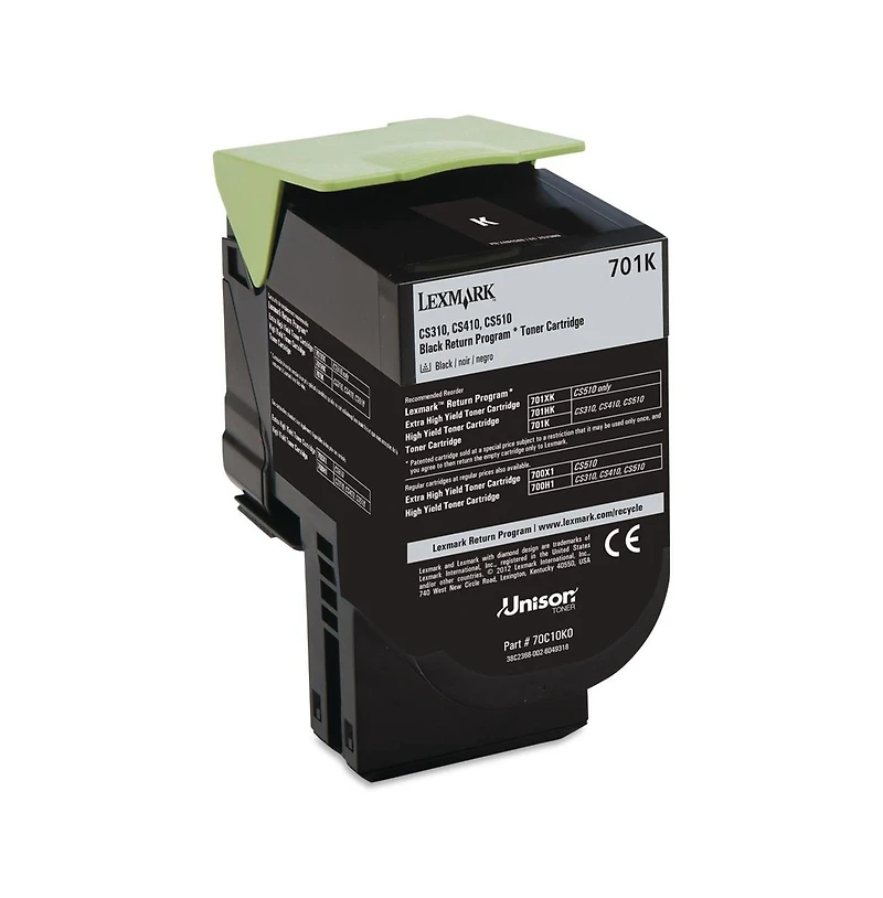 Lexmark 701K Return Program Toner Cartridge for CS310, CS410, CS510 Series Printers, 1000 Pages Yield