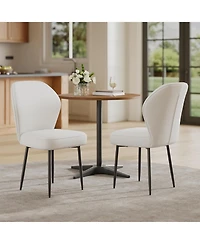 homfan Set of 2 Fabric Upholstered Dining Chairs with Metal Legs, Modern Side Chairs