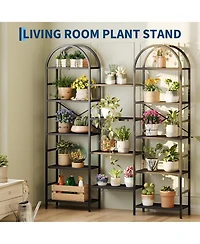 gaomon 5-Tier Arched Bookshelf Industrial Storage Rack with Open Shelves