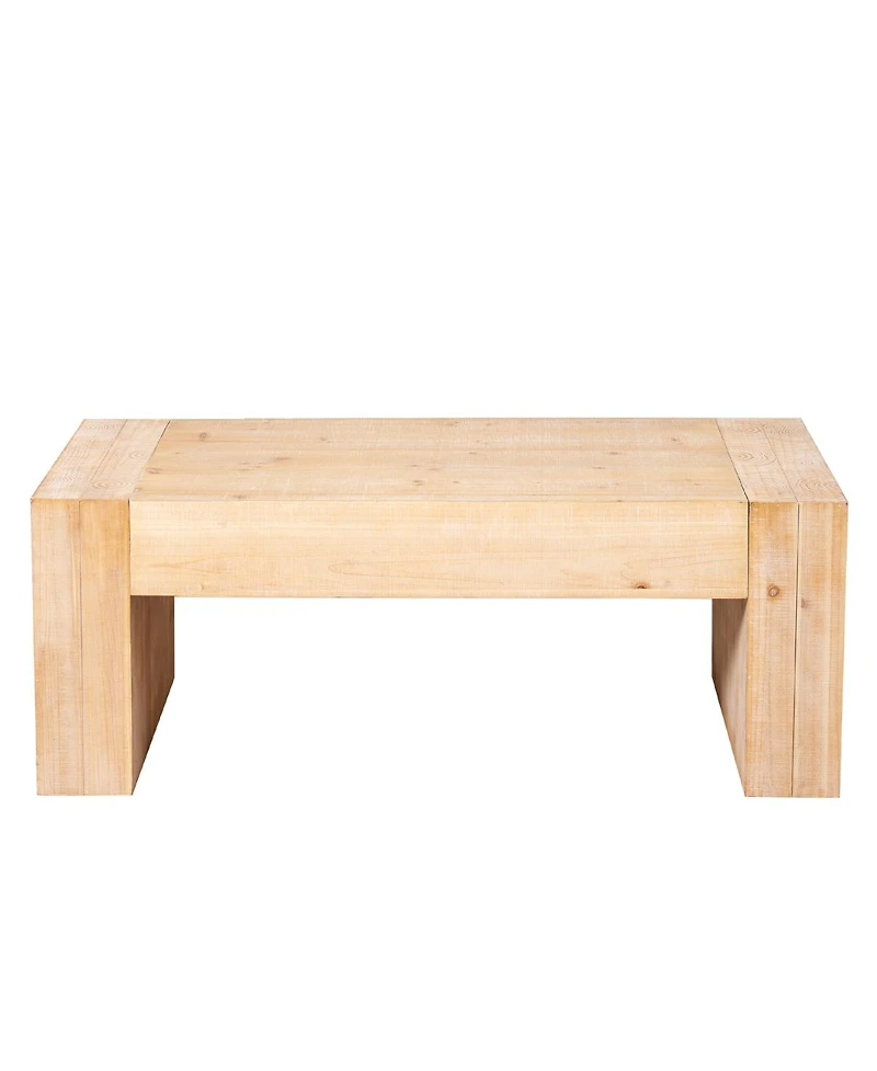 Streamdale Furniture 49" Rustic washed Wood Coffee Table - Modern Farmhouse Center Table