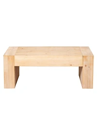 Streamdale Furniture 49" Rustic washed Wood Coffee Table - Modern Farmhouse Center Table