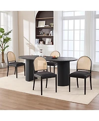Streamdale Furniture Rattan Upholstered Dining Chairs, Set of 2