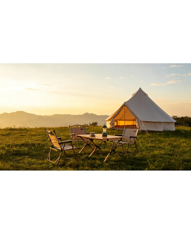 Streamdale Furniture Oxford Bell Tent for Family Camping - 9.8ft Yurt with Stove Jack
