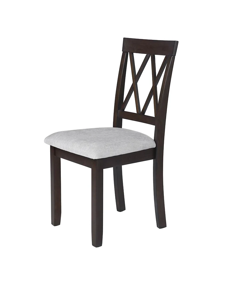 Streamdale Furniture Set of 2 Upholstered Dining Chairs with Solid Wood Legs