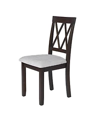 Streamdale Furniture Set of 2 Upholstered Dining Chairs with Solid Wood Legs