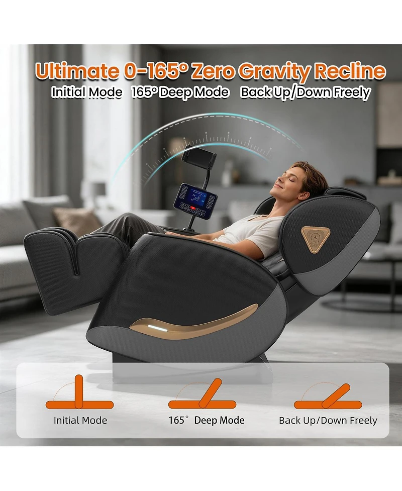 Streamdale Furniture Zero Gravity Full Body Massage Chair with Heating, Bluetooth, and Touch Screen