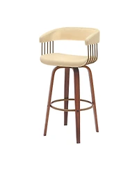 HomeRoots 31" Faux Leather Swivel Bar Height Bar Chair