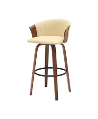 HomeRoots 30" Faux Leather Swivel Bar Height Bar Chair