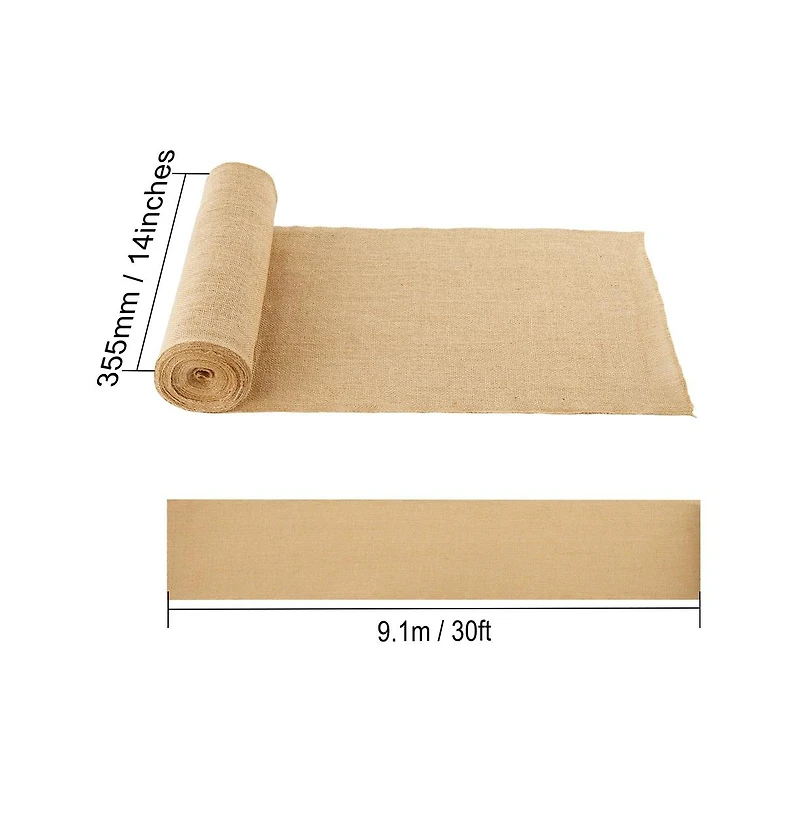 Sugift Burlap Fabric Roll 14 in x 30 ft Jute Tree Wrap Garden