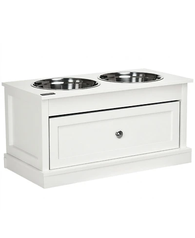 Ruie Large Elevated Dog Bowls Feeding Station with 11L Storage Drawer