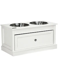 Ruie Large Elevated Dog Bowls Feeding Station with 11L Storage Drawer