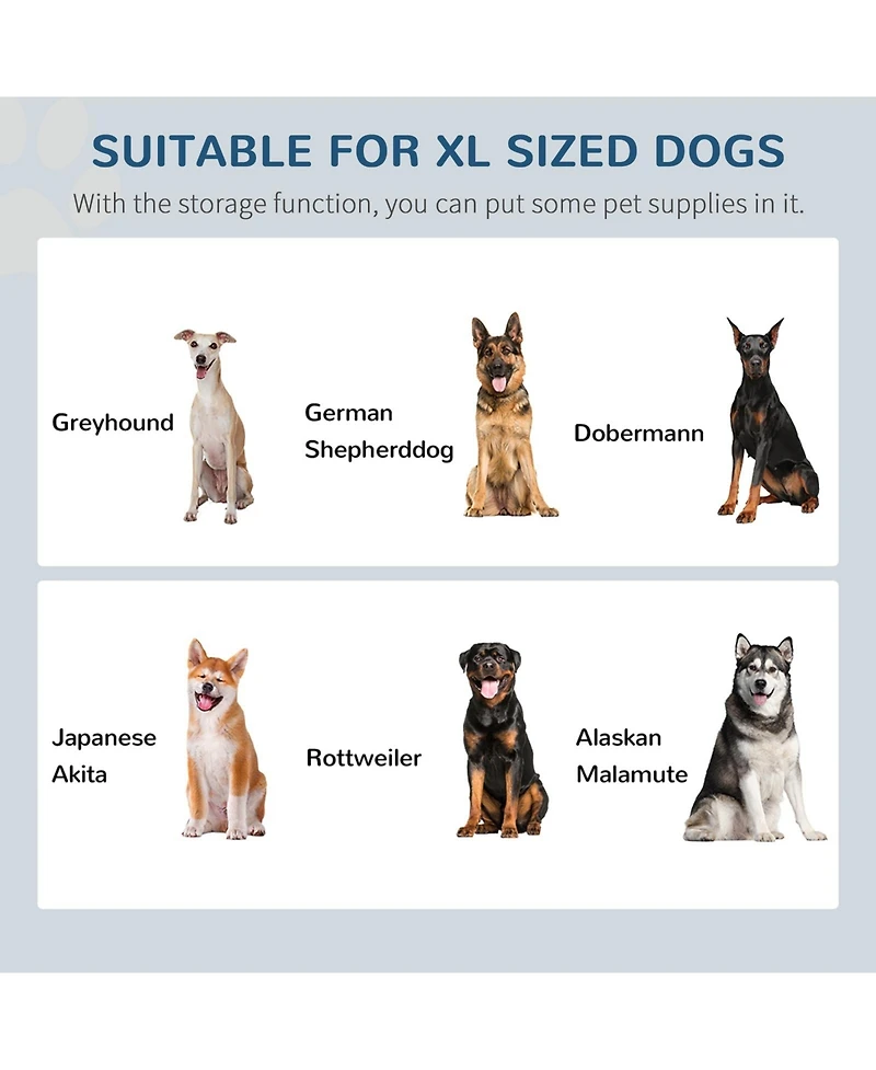 Ruie Raised Dog Feeding Storage Station with 2 Bowls for Large Pets