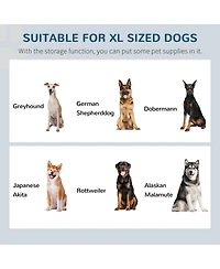 Ruie Raised Dog Feeding Storage Station with 2 Bowls for Large Pets