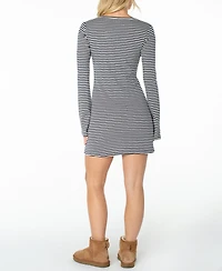 Roxy Women's Hermosa Striped Long-Sleeve Mini Dress