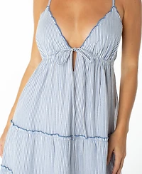 Roxy Women's Starlight Tiered Plunge V-Neck Maxi Dress