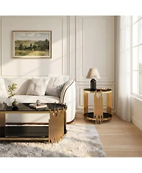 Streamdale Furniture Modern Luxury 2-Piece Glass Nesting Coffee and Side Table Set