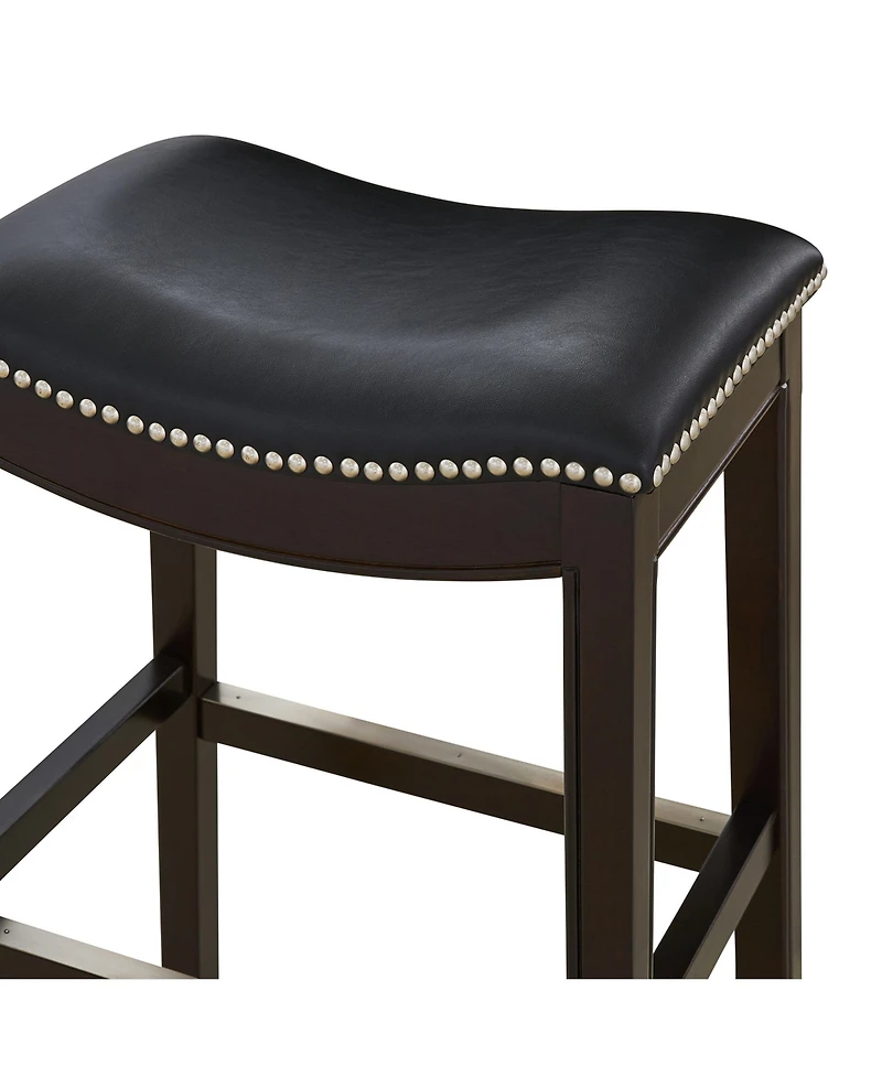 HomeRoots 31" Solid Wood Backless Bar Height Bar Chair