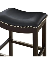 HomeRoots 31" Solid Wood Backless Bar Height Bar Chair