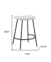 HomeRoots Set of Two 26" Fabric and Metal Backless Counter Height Bar Chairs