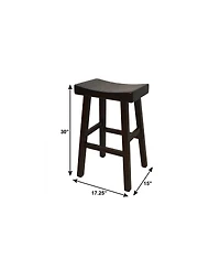 HomeRoots 30" Solid Wood Backless Bar Height Bar Chair