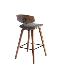 HomeRoots 29" Faux Leather and Iron Low Back Bar Height Bar Chair