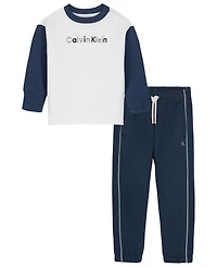 Calvin Klein Baby Boys' Long-Sleeve Top and Pants, 2-Piece Set