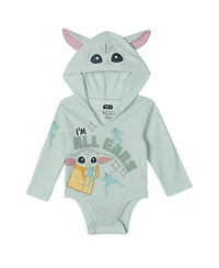 The Mandalorian Baby Boys' ( New born to 24 M ) Star Wars Cosplay Hooded Bodysuit