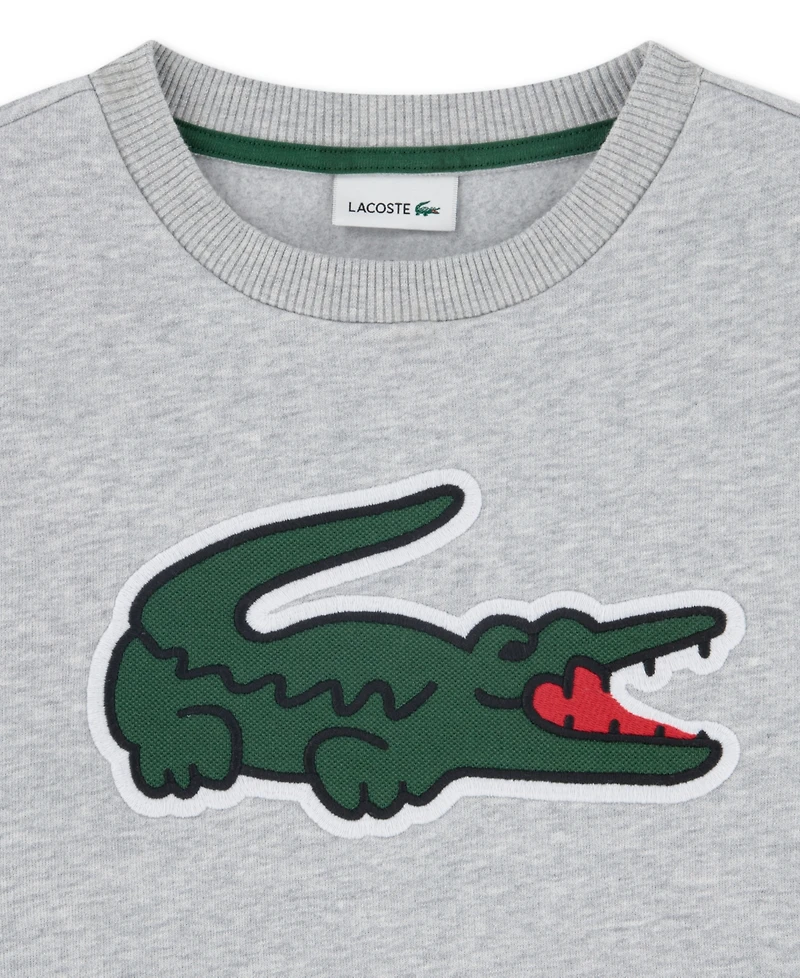 Lacoste Boys' 10-16 Long-Sleeve Bold Crocodile Sweatshirt