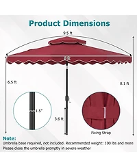 Sugift 9 ft Patio Umbrella with Push Button Tilt and Crank