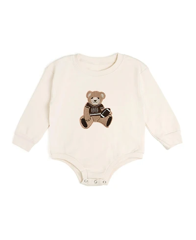 Sweet Wink Baby Boys Teddy Bear Patch Long Sleeve Romper
