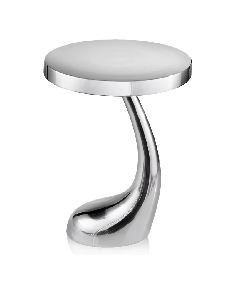 HomeRoots 21" Aluminum Round Abstract End Table