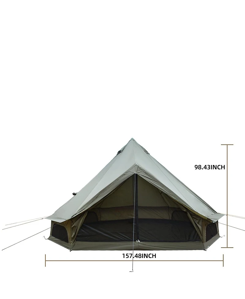 Streamdale Furniture Oxford 13.1feet Family Bell Tent with Stove Jack - 4-Season Glamping Shelter