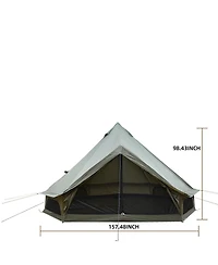 Streamdale Furniture Oxford 13.1feet Family Bell Tent with Stove Jack - 4-Season Glamping Shelter