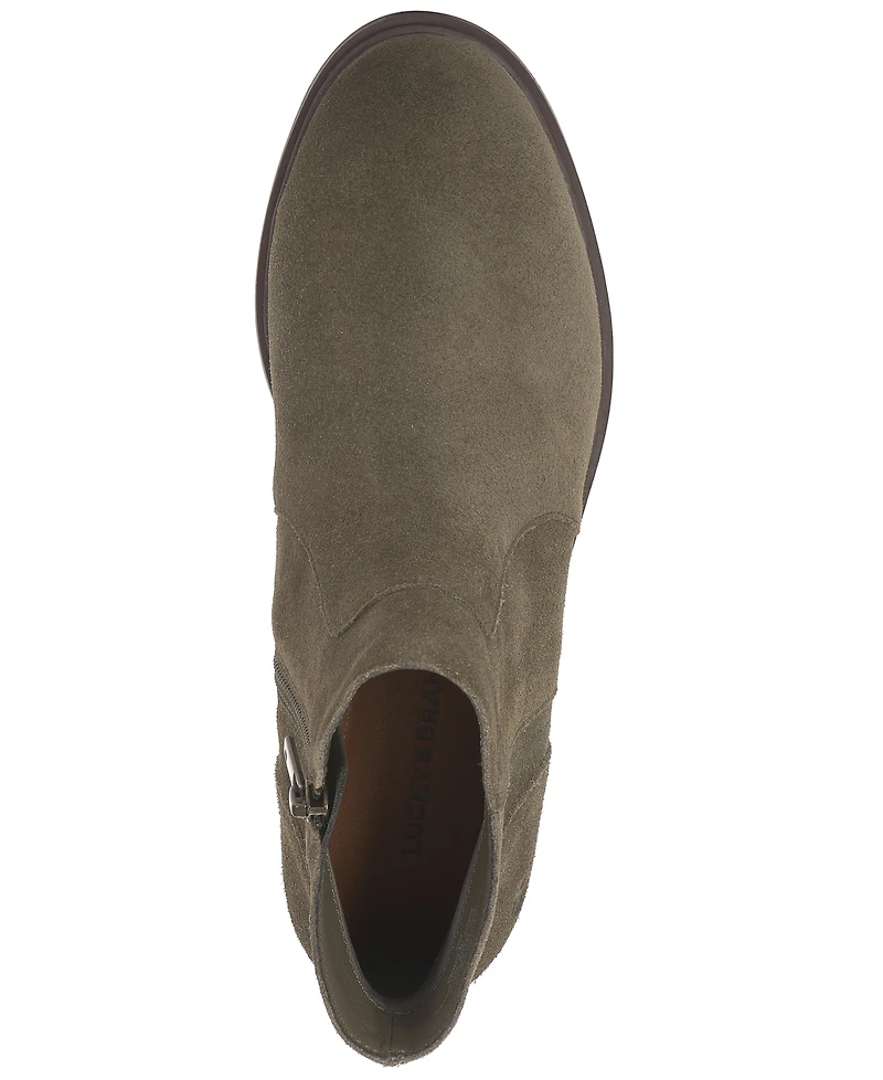 Lucky Brand Women's Suede Round Toe Ankle Booties