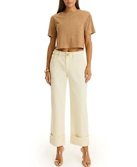 The Noli Shop Women's Ren Cropped Cuff Jean