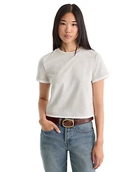 Good American Women's Crewneck Short-Sleeve Cotton Top