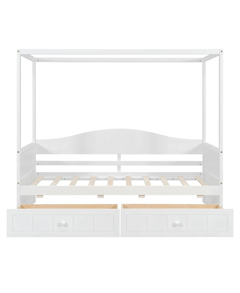 Streamdale Furniture Twin Size Canopy Day Bed with 2 Drawers