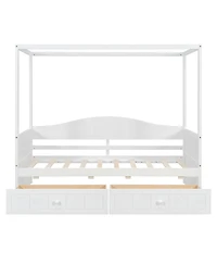 Streamdale Furniture Twin Size Canopy Day Bed with 2 Drawers