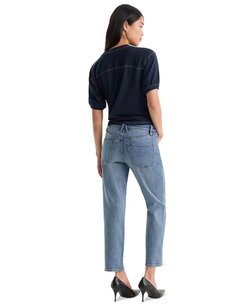 Good American Women's Mid-Rise Straight-Leg Ankle Pants