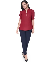 Tommy Hilfiger Women's Clip Dot Mock Neck Popover Top