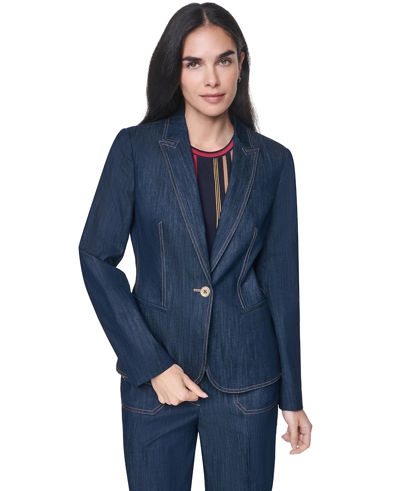 Tommy Hilfiger Women's Notch-Collar One-Button Blazer