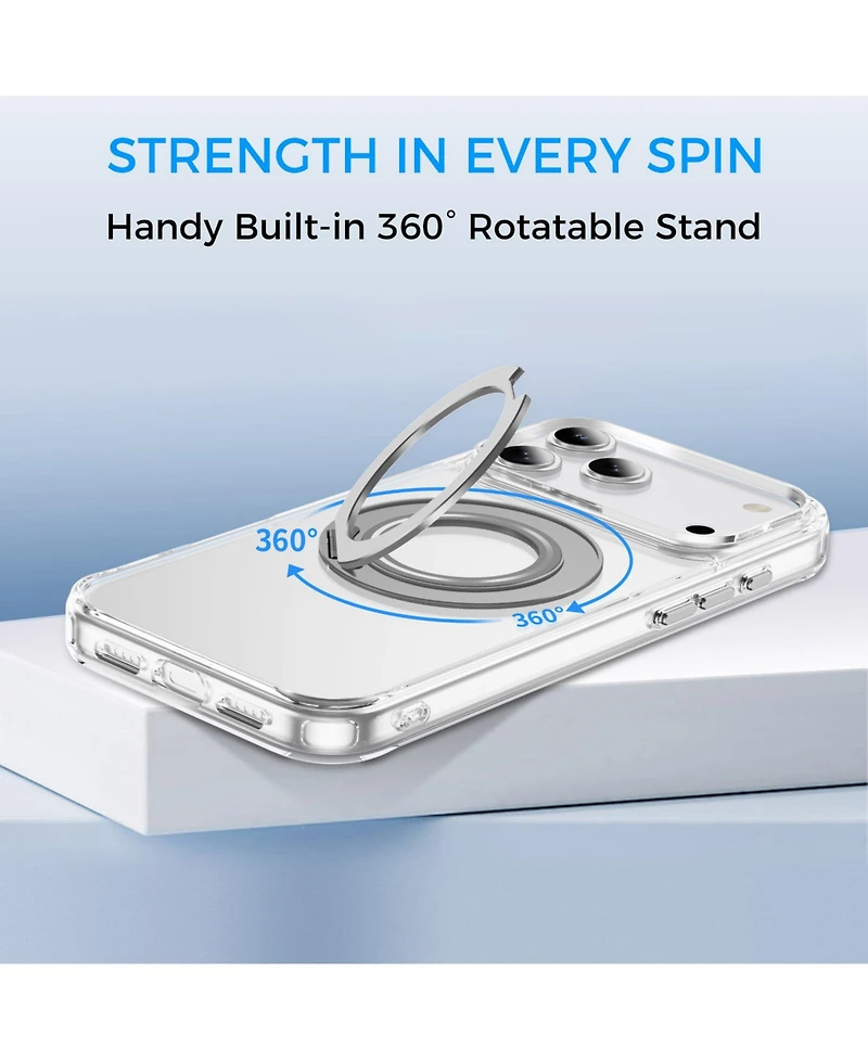 Alpha Digital iPhone 17 Series Magnetic Ring Stand, Shockproof Case