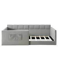 Streamdale Furniture Twin Velvet Upholstered Daybed with Side Storage Pockets