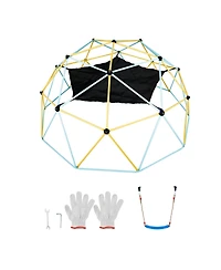 Zeny Climbing Dome, for Kids 3 to 10 Years Old,10FT Geometric Dome Climber with Hammock and Swing, Jungle Gym Supports 750LBS