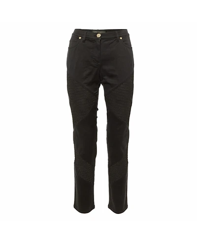 Pre-Owned Versace Women's Denim and Mesh Paneled Slim Fit Jeans