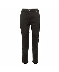 Pre-Owned Versace Women's Denim and Mesh Paneled Slim Fit Jeans