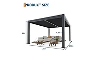 homfan All-Aluminum Louvered Pergola with Adjustable Roof and Reinforced Frame