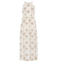 Lascana Women's Palm Print High Neck Maxi Dress