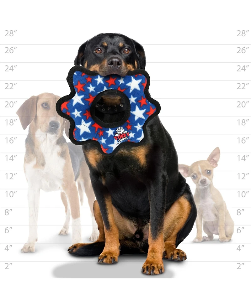 Tuffy Ultimate Gear Ring Star, Plush Squeaky Dog Toy