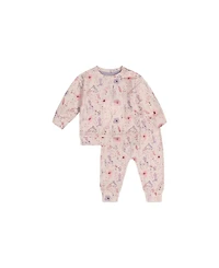 Deux par Baby Girls Cotton Pants and Top Set Printed Flowers